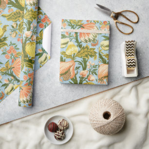 Klassieke Barokke Bloemige Fruit Damast Textiel Cadeaupapier
