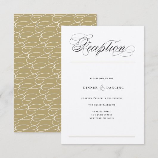 Klassieke Bars Huwelijksreceptie Bijgevoegde kaart (Voorkant / Achterkant)