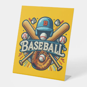 Klassieke Baseball Essentials / Stijlvolle Retro L Reclamebord Met Voetstuk