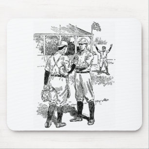 Klassieke baseball-muis met zeer goede kwaliteit muismat