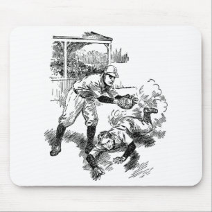Klassieke baseball-muis met zeer goede kwaliteit muismat