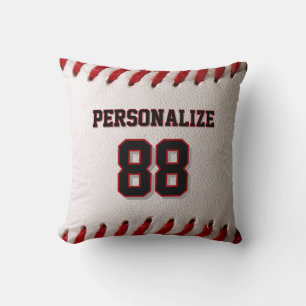 Klassieke Baseball Steek Custom Naam en Nummer Kussen