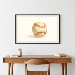 Klassieke Baseball Waterolor Art Poster