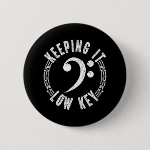 Klassieke basgitaar Clef muziek houdt het low key Ronde Button 5,7 Cm