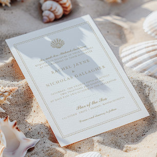 Klassieke Beach Shell bruiloft Kaart