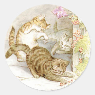 Klassieke Beatrix Potter Schattige Kitten Ronde Sticker