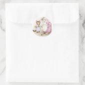 Klassieke Beatrix Potter Schattige Kitten Ronde Sticker (Tas)