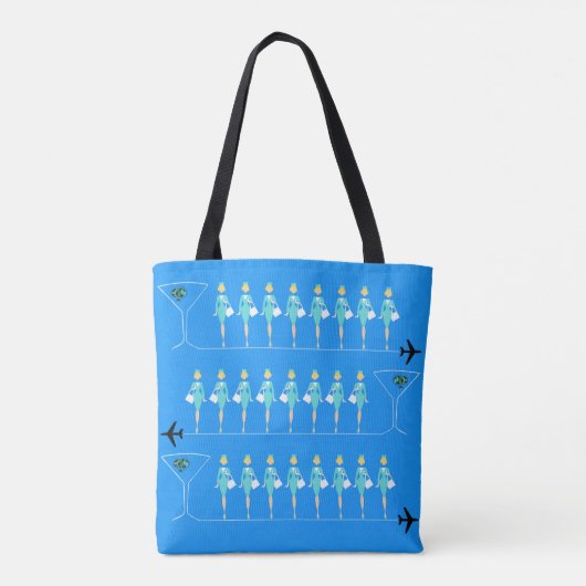 Klassieke, begeleidende All-Over Print Canvas tas  (Achterkant)