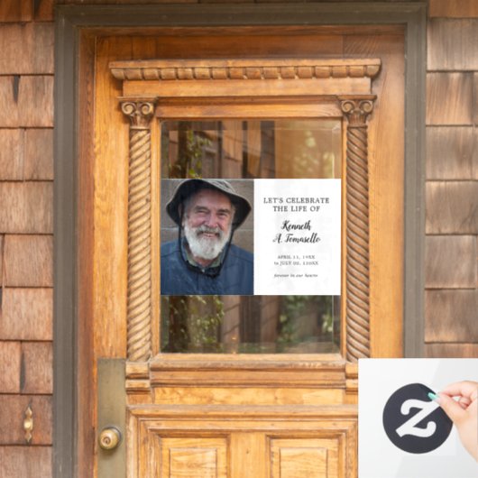 Klassieke begrafenisviering van het leven Foto Raamsticker (Huis Deur)