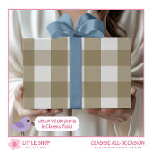 Klassieke Beige Buffalo Check Cadeaupapier