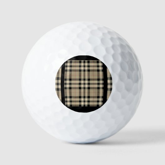 Klassieke beige en zwart geruite golfballen (Voorkant)