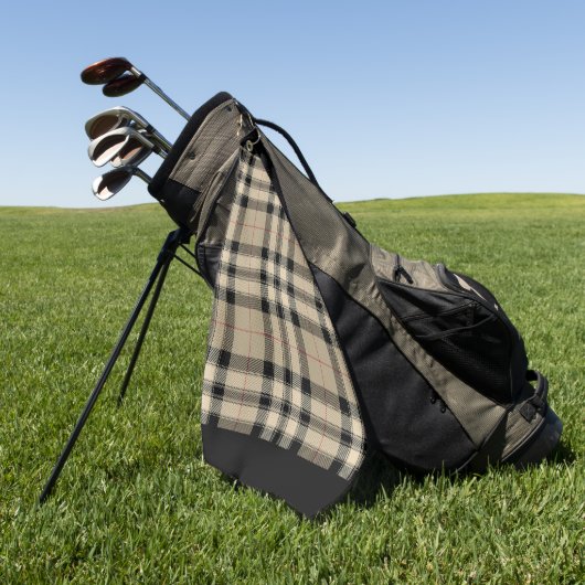 Klassieke beige en zwart geruite golfhanddoek (Groen)