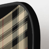 Klassieke beige en zwart geruite Pickleball Paddle (Links Detail)