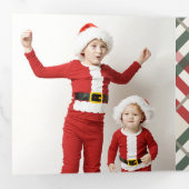 Klassieke beige Tartan met kerstmis Drieluik Wenskaart (Binnenzijde eerst)