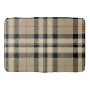 Klassieke beige + zwart geplakt badmat