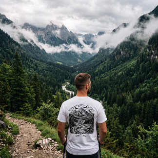 Klassieke bergweg schets t-shirt