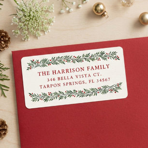 Klassieke Bes Garland Kerst Retouradres Etiket