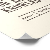 Klassieke bibliotheekquote van Patrick Ness Poster (Hoek)