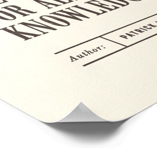 Klassieke bibliotheekquote van Patrick Ness Poster (Hoek)