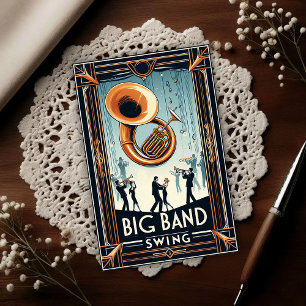 Klassieke Big Band Swing Dans Briefkaart