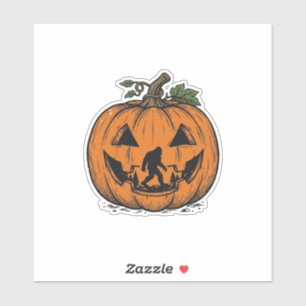 Klassieke Bigfoot Pompoen Halloween Vector Ontwerp Sticker