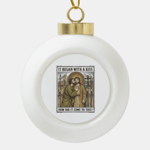 Klassieke Bijbelse Verraad Kus Keramische Bal Ornament