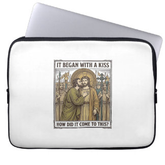 Klassieke Bijbelse Verraderlijke Kus Laptop Sleeve