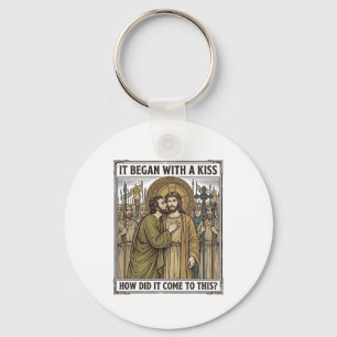 Klassieke Bijbelse Verraderlijke Kus Sleutelhanger