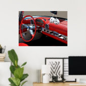 Klassieke binnenkant van de auto poster (Thuiskantoor)