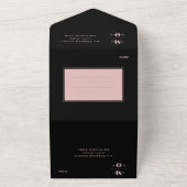 Klassieke Black Blush bruiloft All In One Uitnodiging (Buitenkant)