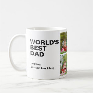 Klassieke Black World's Best Dad Fotocollage Koffiemok