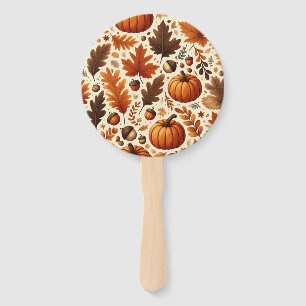 klassieke bladeren/pompoenen/eikels Herfst Handwaaier