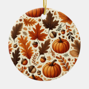 klassieke bladeren/pompoenen/eikels Herfst Keramisch Ornament