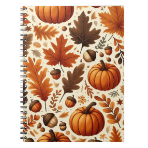 klassieke bladeren/pompoenen/eikels Herfst Notitieboek