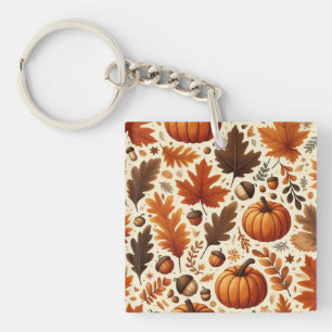 klassieke bladeren/pompoenen/eikels Herfst Sleutelhanger