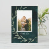 Klassieke Bladeren Smaragd Kaart (Staand voorkant)