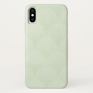 Klassieke bladpatroon in wit en groen iPhone x hoesje