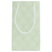 Klassieke bladpatroon in wit en groen klein cadeauzakje (Voorkant)