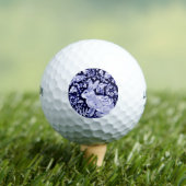 Klassieke Blauw en Wit Konijn Vogels Bloemen Golfballen (Insitu Shirt)