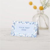 Klassieke Blauw Wit Chinoiserie Bruiloft Zitplaats (Voorkant)