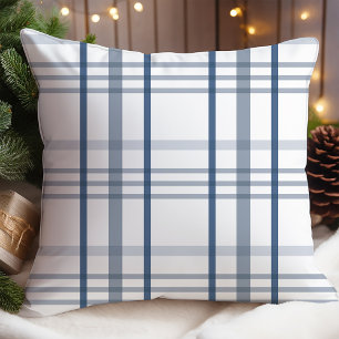 Klassieke Blauw Wit Plaid Kerstmis Kussen
