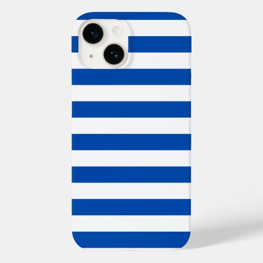  Klassieke Blauw & Witte Stripes Case-Mate iPhone Case (Achterkant)