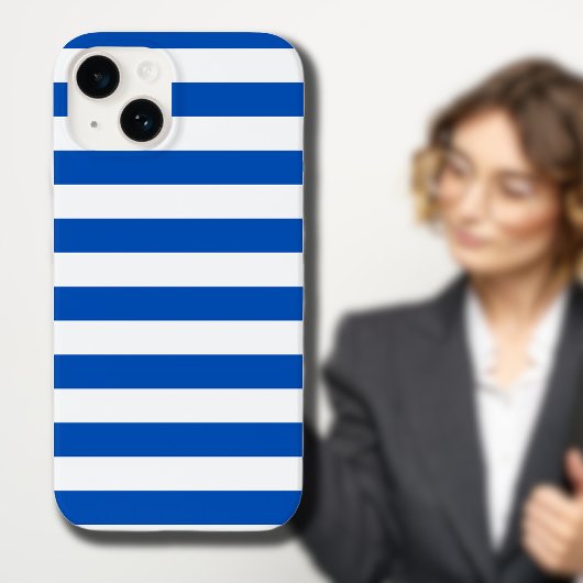  Klassieke Blauw & Witte Stripes Case-Mate iPhone Case