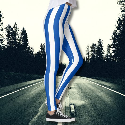  Klassieke Blauw & Witte Stripes Leggings