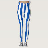 Klassieke Blauw & Witte Stripes Leggings (Voorkant)