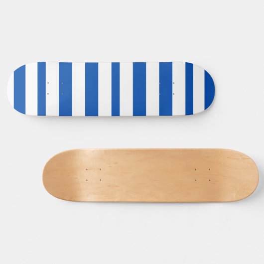 Klassieke Blauw & Witte Stripes Skateboard (Horizontaal)