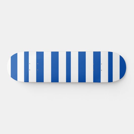 Klassieke Blauw & Witte Stripes Skateboard (Horizontaal)