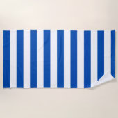  Klassieke Blauw & Witte Stripes Strandlaken (Voorkant)