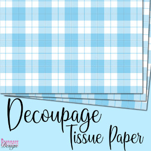 Klassieke blauw witte tartan plaid tissuepapier