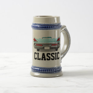 KLASSIEKE BLAUWE AUTO VERJAARDAG VOOR HEM BIERSIN BIERPUL